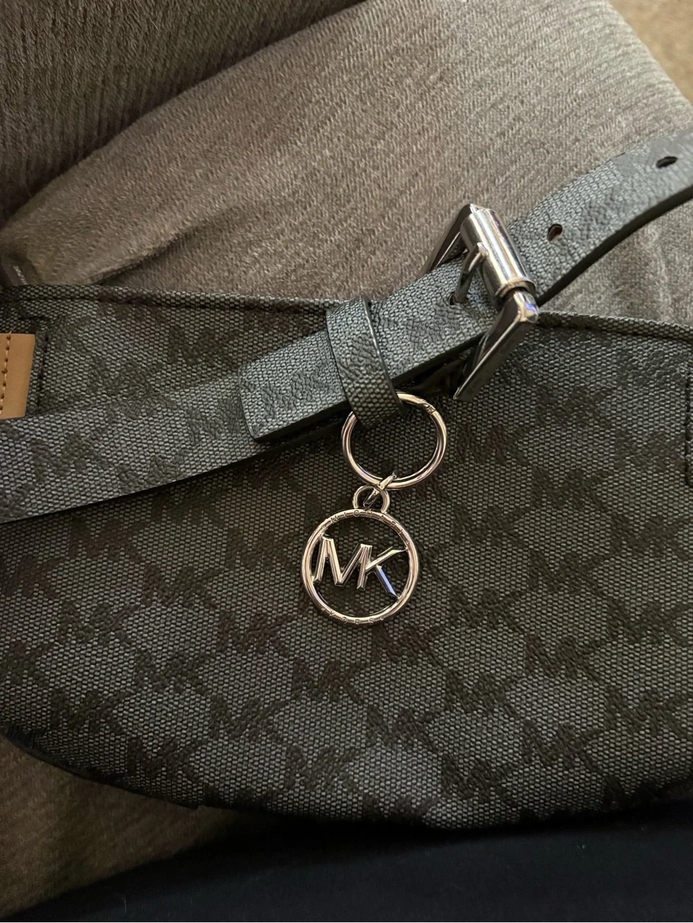 Michael Kors Black and Tan Logo Belt Bag